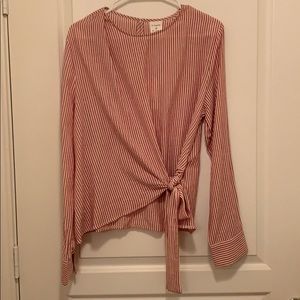 By Together! Large Striped Tie Blouse!